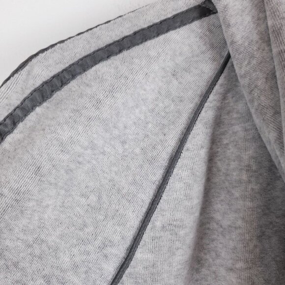 Express L Velour Vintage track jacket Gray & dark Gray stripes Full zip Hooded - Picture 9 of 11